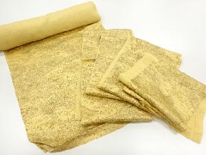 アンティーク　橋に花古典柄模様着物洗い張り